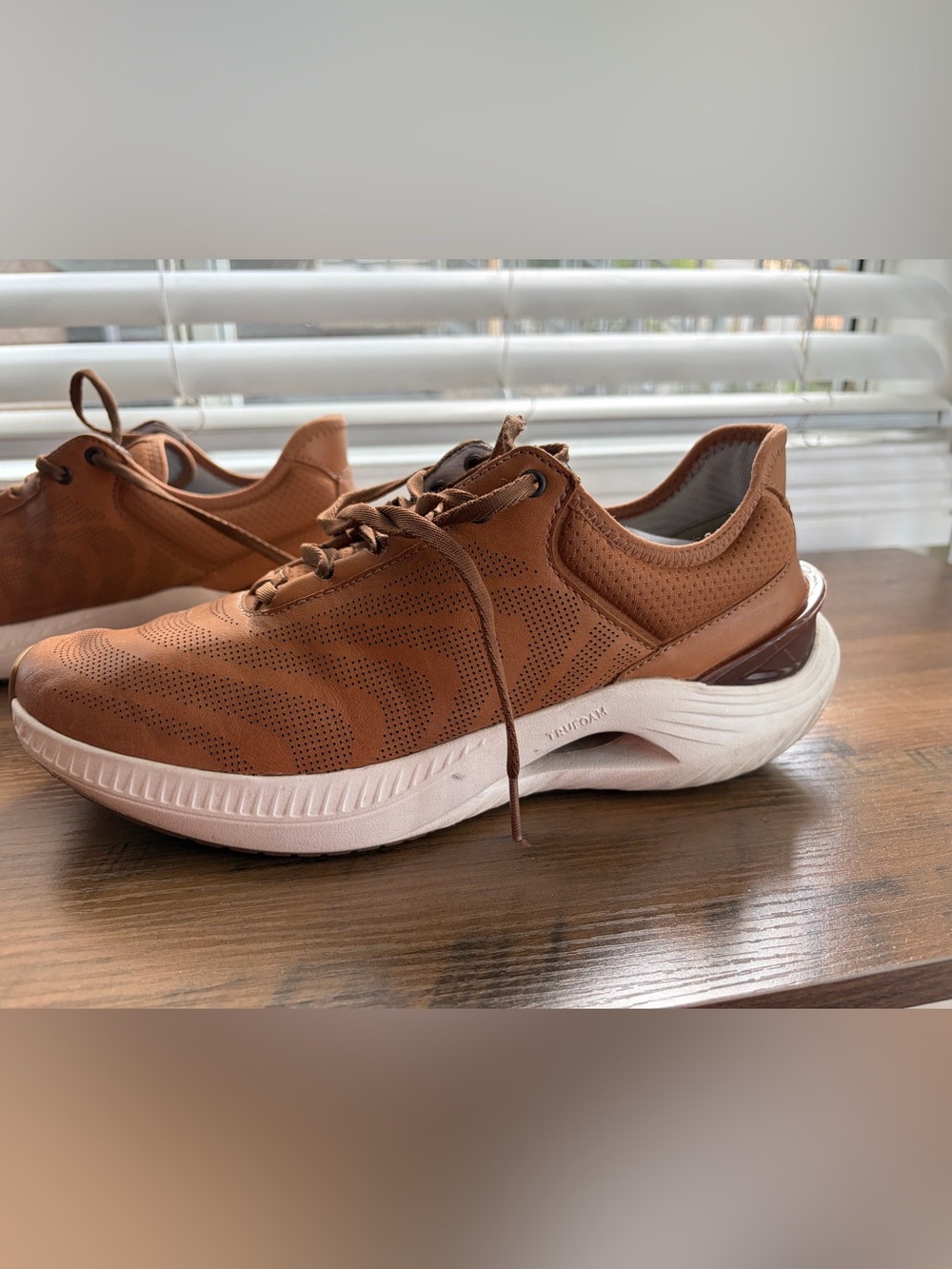 Cole Haan Men's Perforated Lace-Up Sneaker in Cognac and White